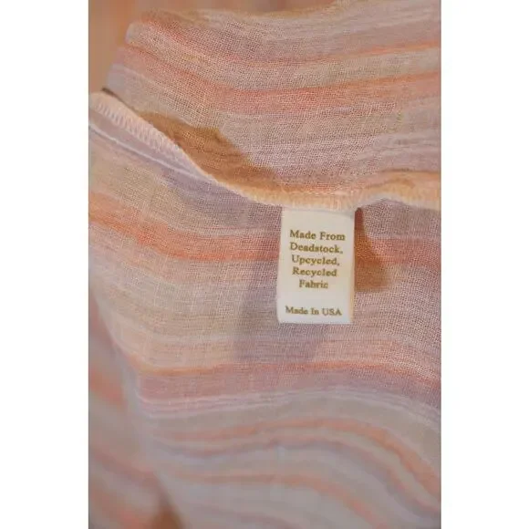 Christy Dawn Riley Maxi Coverup Dress In Salmon Stripe XS Bohemian Beach Gauze - Picture 7 of 16